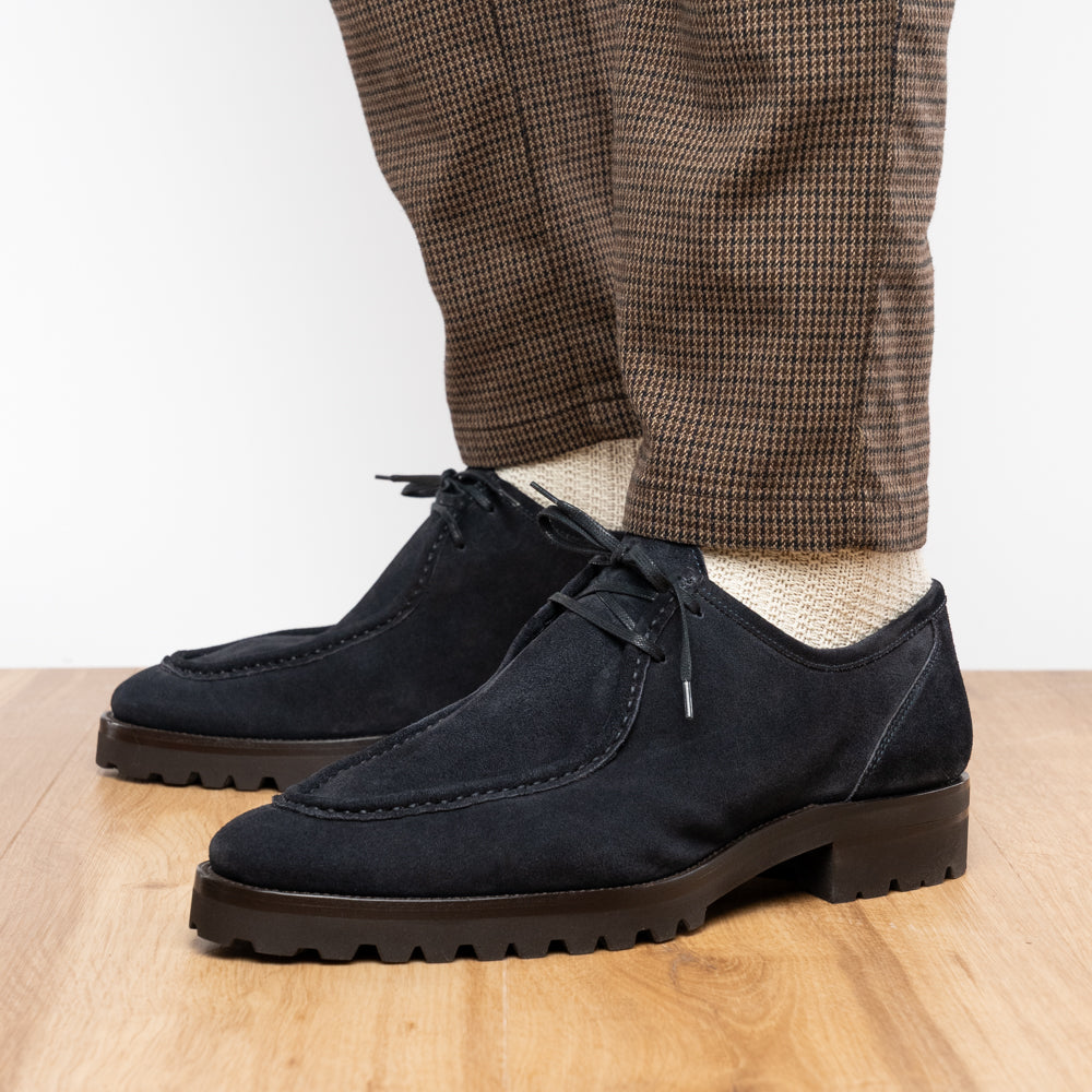 Wallaby Italian Suede Lace Up in Navy by Zelli Italia
