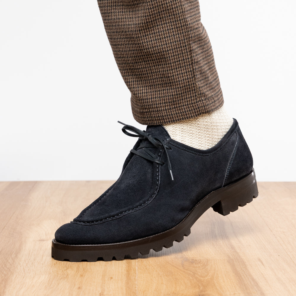 Wallaby Italian Suede Lace Up in Navy by Zelli Italia