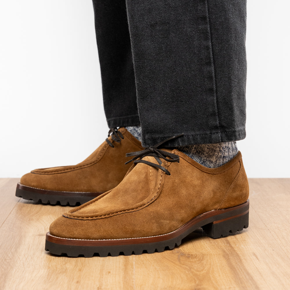 Wallaby Italian Suede Lace Up in Tobacco by Zelli Italia