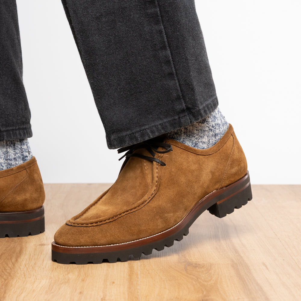 Wallaby Italian Suede Lace Up in Tobacco by Zelli Italia