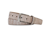 Caiman Crocodile Belt in White Ash by Brookes & Hyde