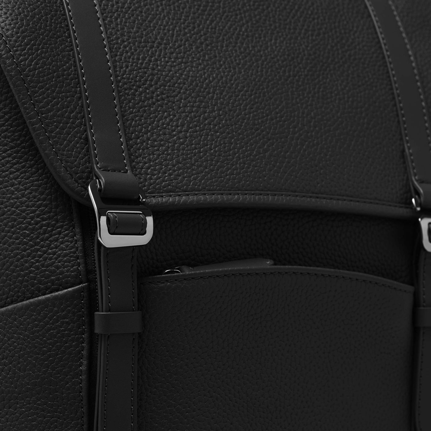 Wings Leather Travel Backpack in Jet Black by Wool & Oak
