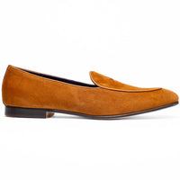 X Italian Sueded Goatskin Loafer in Cognac by Zelli Italia