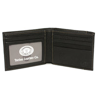Tumbled Glove Leather Billfold Wallet in Black by Torino Leather