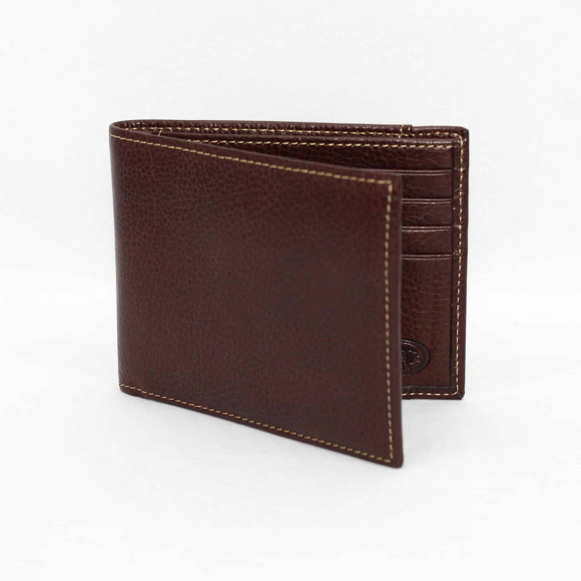 Tumbled Glove Leather Billfold Wallet in Brown by Torino Leather