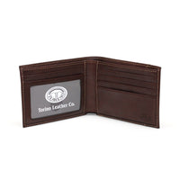Tumbled Glove Leather Billfold Wallet in Brown by Torino Leather