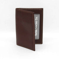Tumbled Glove Leather Gusseted Card Case in Brown By Torino Leather