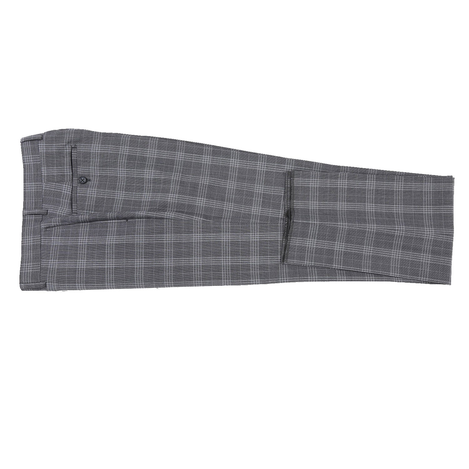 Wool Stretch Double Breasted SLIM FIT Suit in Grey Check (Short, Regular, and Long Available) by English Laundry