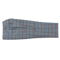 Wool Stretch Double Breasted SLIM FIT Suit in Blue, Grey, and Bronze Check (Short, Regular, and Long Available) by English Laundry
