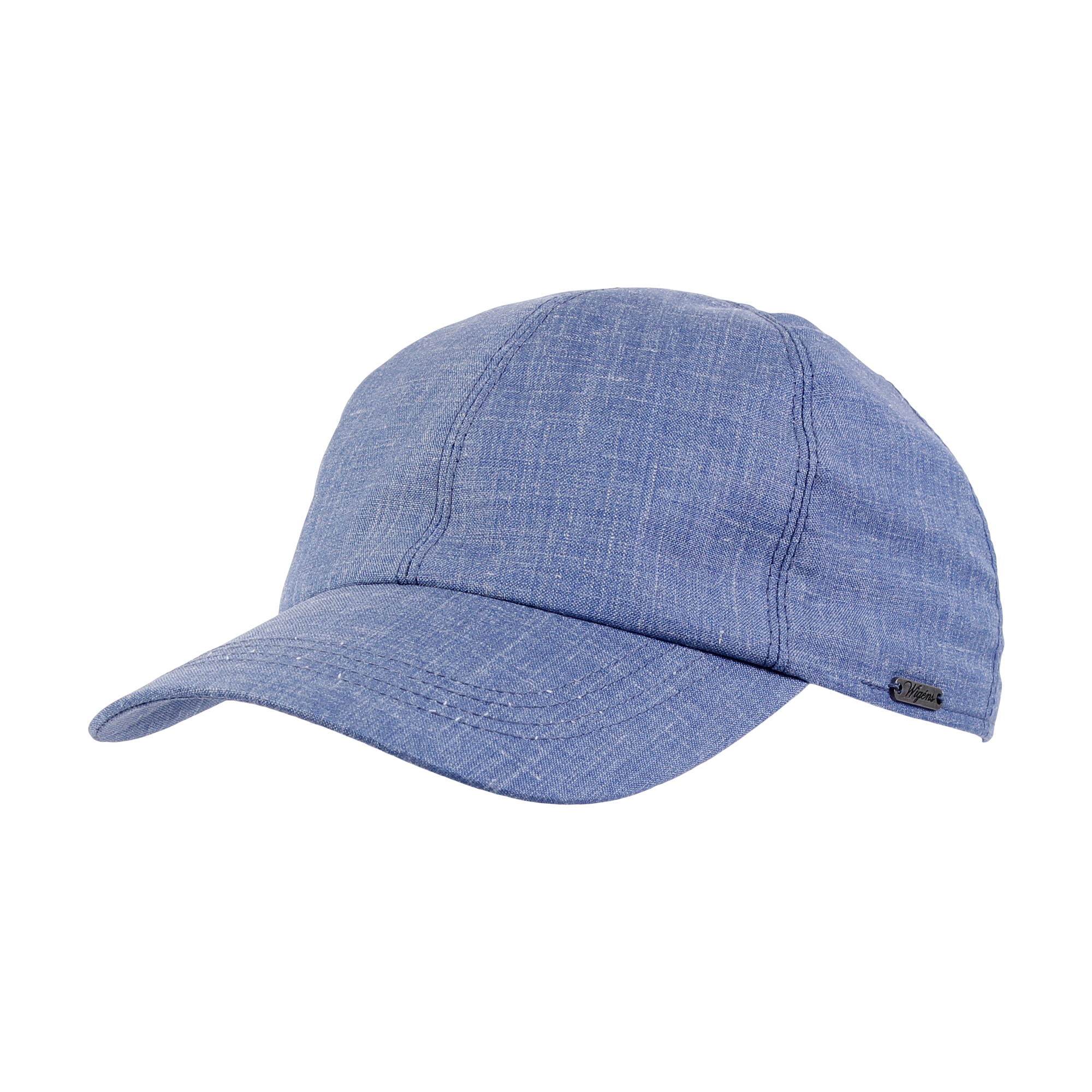 Baseball Classic Cap in Blue Wool, Silk, and Linen Blend by Wigens