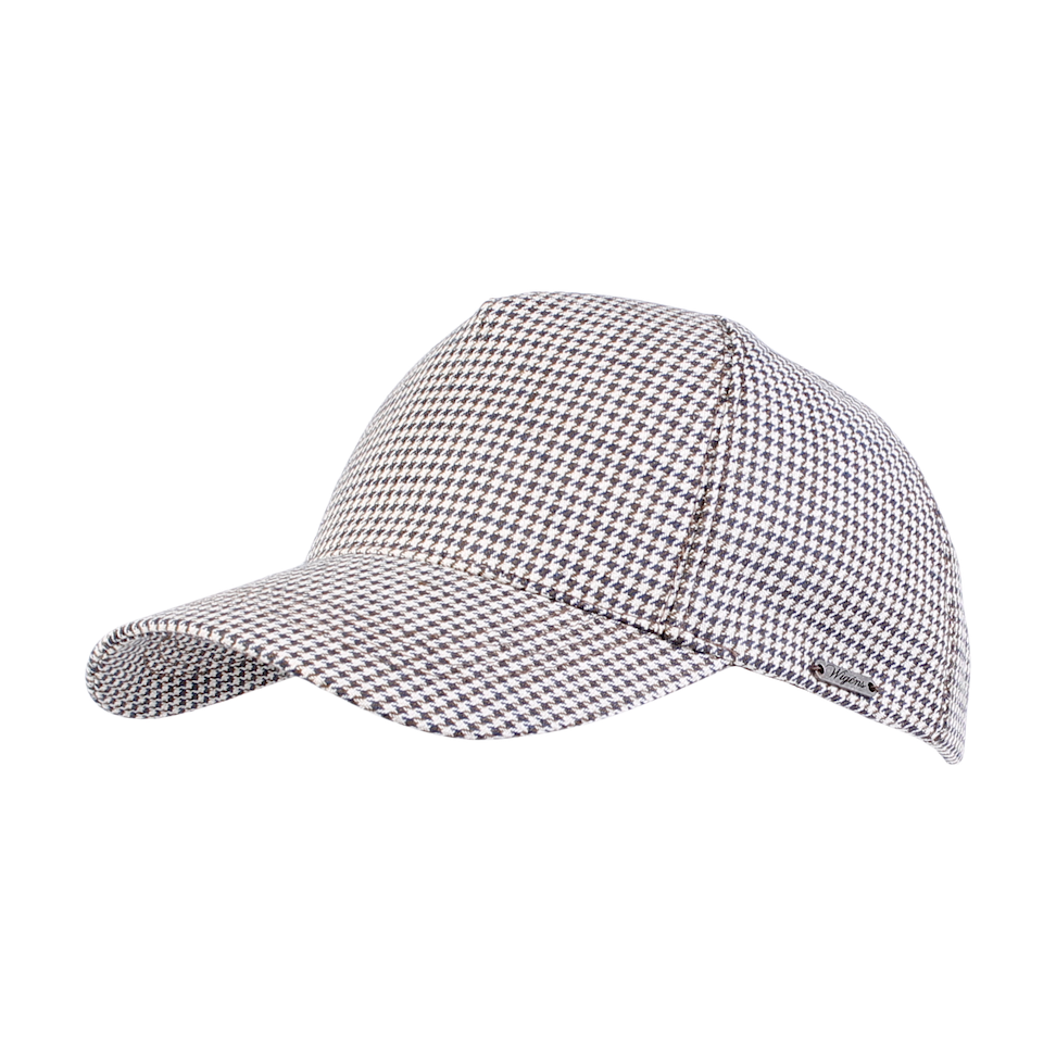 Baseball Contemporary Cap in Summer Pepita Linen Blend Houndstooth (Choice of Colors) by Wigens