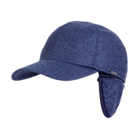 Loro Piana 'Storm System' Wool and Cashmere Flannel Baseball Classic Cap with Earflaps in Blue Mélange (Size 60) by Wigens