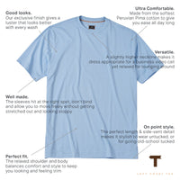 Crew Neck Peruvian Cotton Tee Shirt in Sky Blue by Left Coast Tee