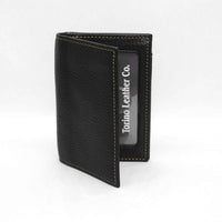 Tumbled Glove Leather Gusseted Card Case in Black By Torino Leather