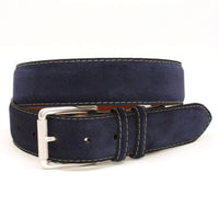 European Sueded Calfskin Belt in Navy (Size 48) by Torino Leather