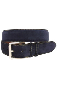 European Sueded Calfskin Belt in Navy (Size 48) by Torino Leather