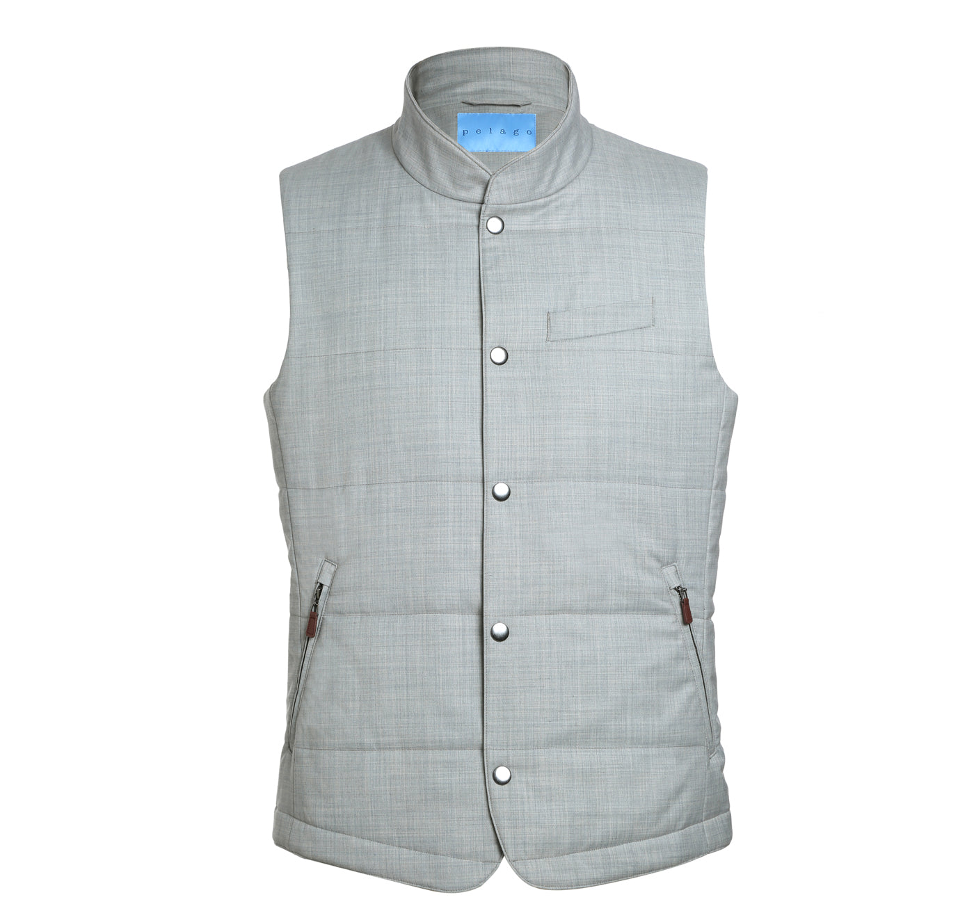 Wool Blend Puffer Vest in Silver Grey by Pelago