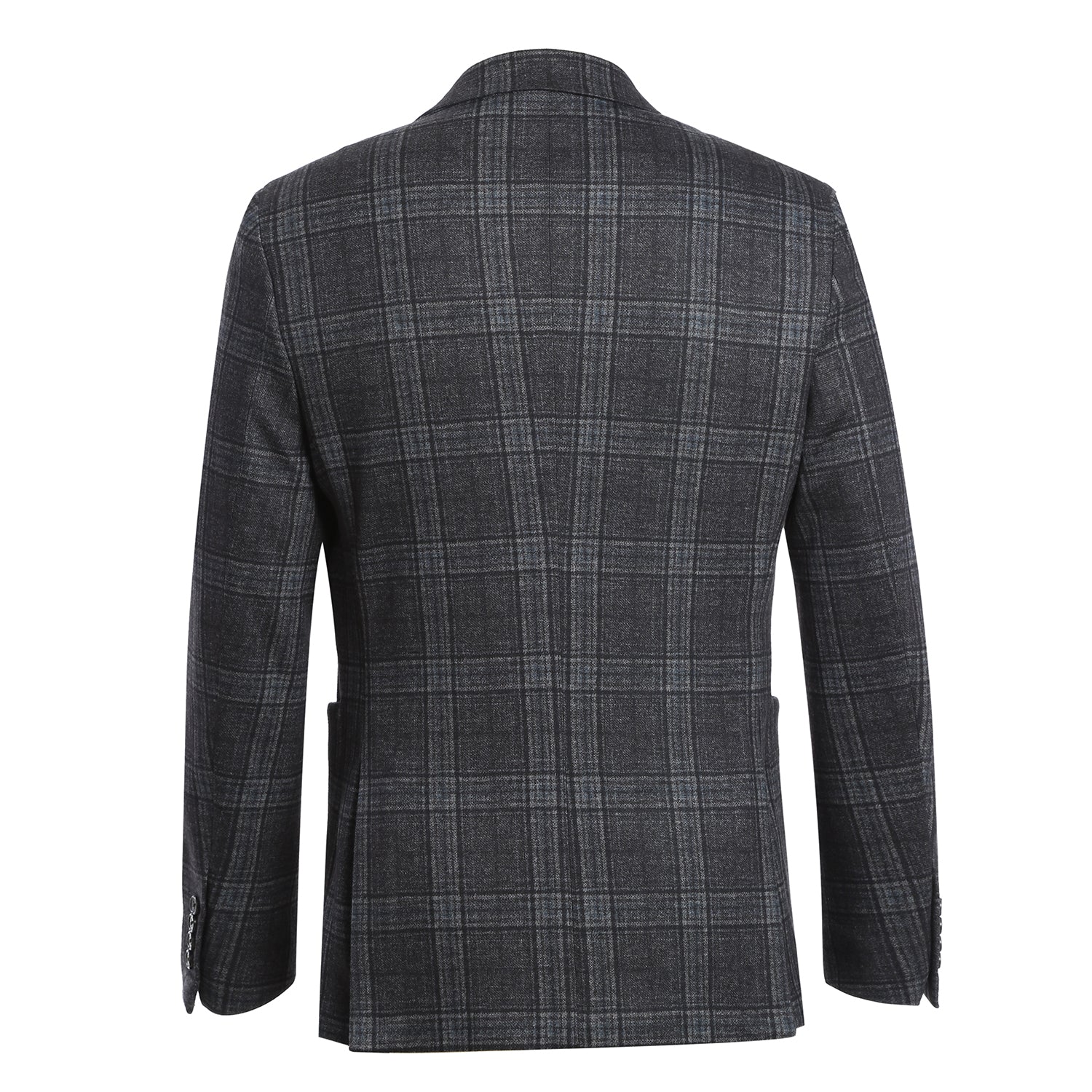 Single Breasted SLIM FIT Half Canvas Soft Jacket in Charcoal Plaid (Regular and Long Available) by Pelago