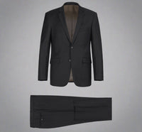 Super 140s Wool 2-Button CLASSIC FIT Suit in Black (Short, Regular, and Long Available) by Renoir