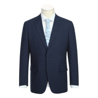 Stretch Performance 2-Button CLASSIC FIT Suit in Navy Check (Short, Regular, and Long Available) by Renoir