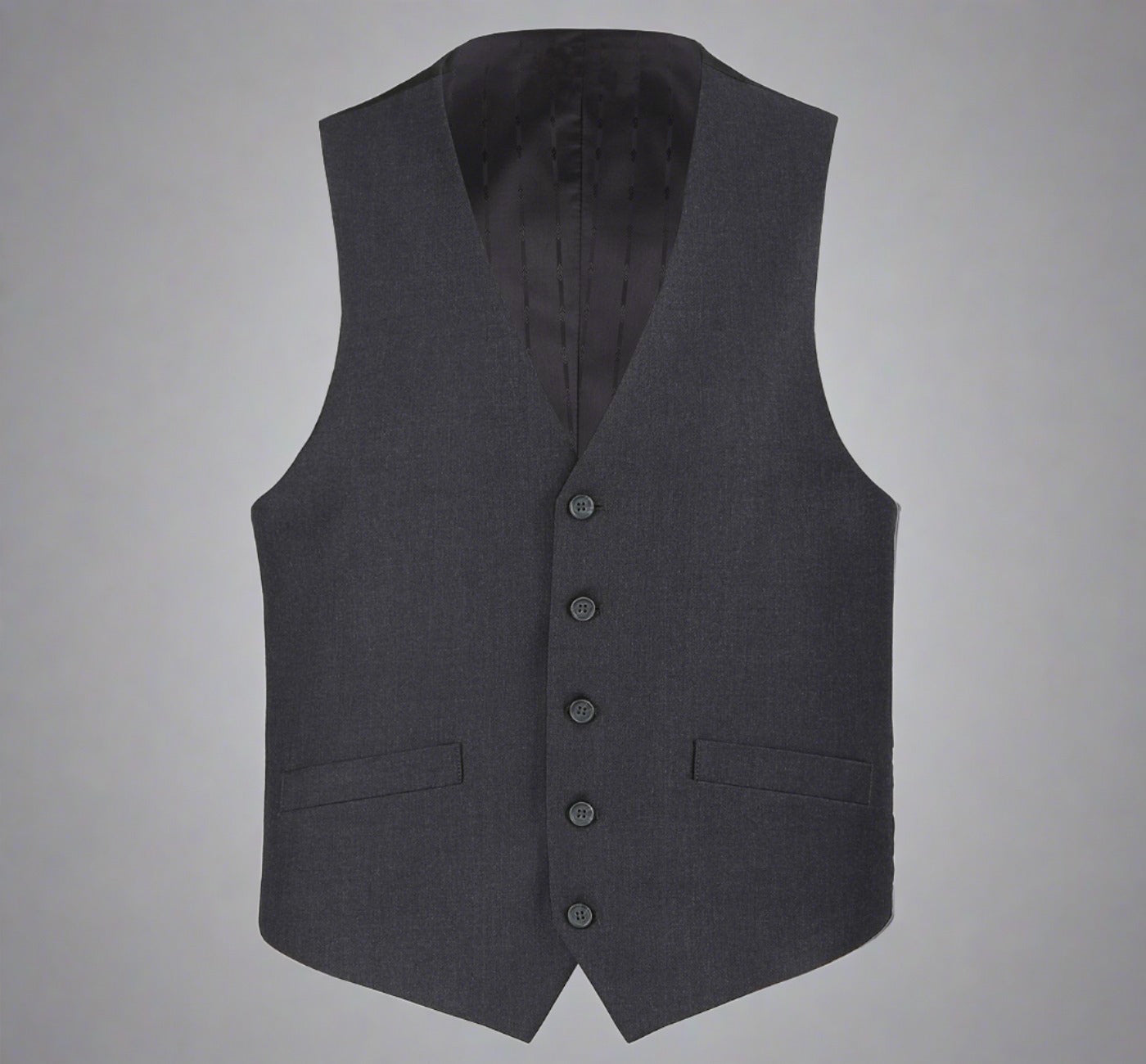 Super 140s Wool Waistcoat in Charcoal (Regular and Long Available) by Renoir