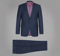 Super 140s Wool 2-Button CLASSIC FIT Suit in Navy (Short, Regular, and Long Available) by Renoir