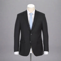 Super 150s Wool 2-Button Half-Canvas CLASSIC FIT Suit in Black (Short, Regular, and Long Available) by Rivelino