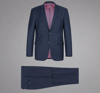 Super 140s Wool 2-Button SLIM FIT Suit in Navy (Short, Regular, and Long Available) by Renoir