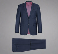 Super 140s Wool 2-Button SLIM FIT Suit in Navy (Short, Regular, and Long Available) by Renoir