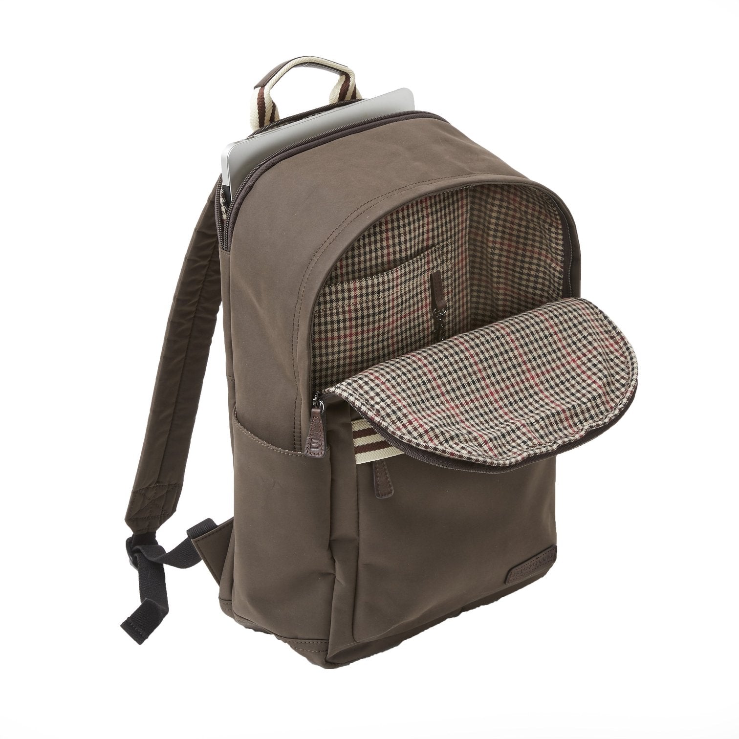 Teddy Zipper Backpack in Brown Brushed Microfiber by Baekgaard