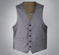 Super 140s Wool Waistcoat in Dark Grey (Regular and Long Available) by Renoir