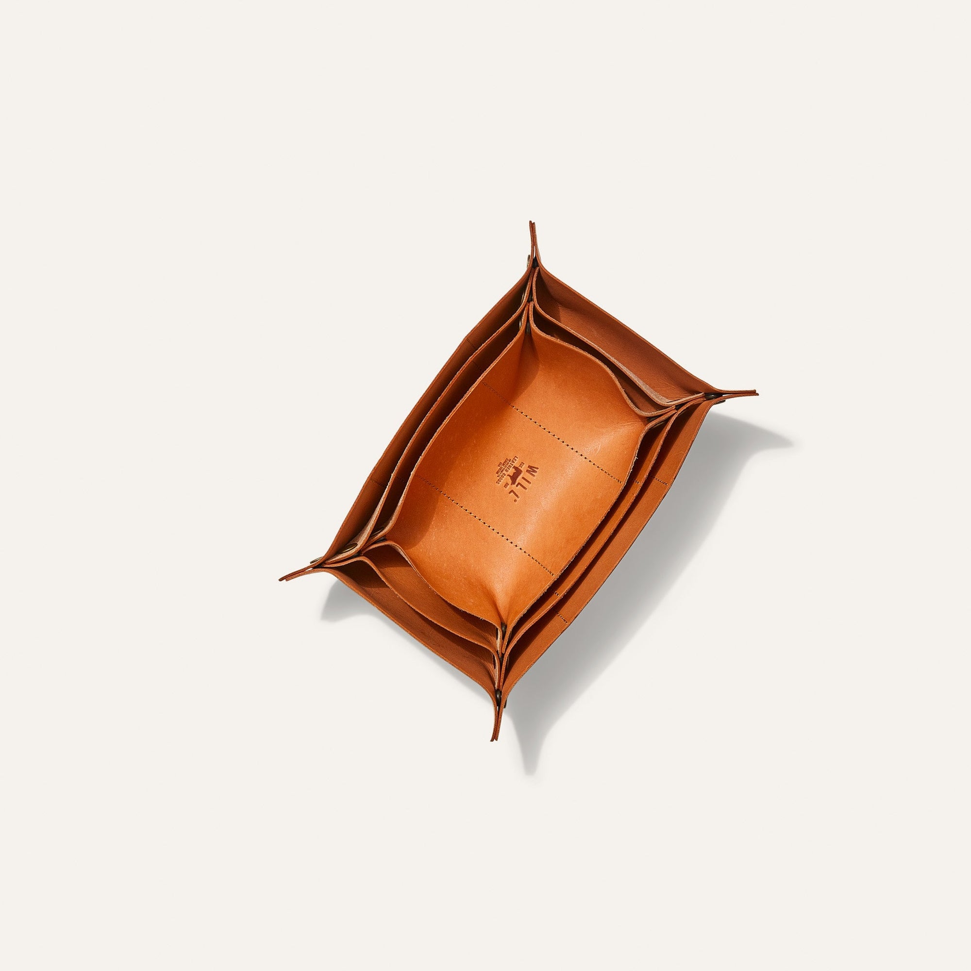 Leather Three-Piece Tray Set in Natural by Will Leather Goods