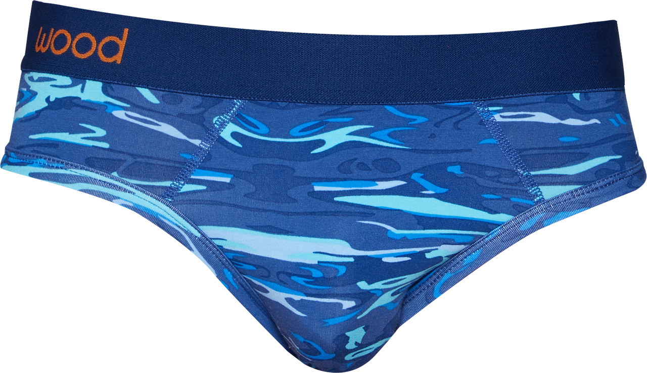 Hip Brief in Blue Liquid by Wood Underwear
