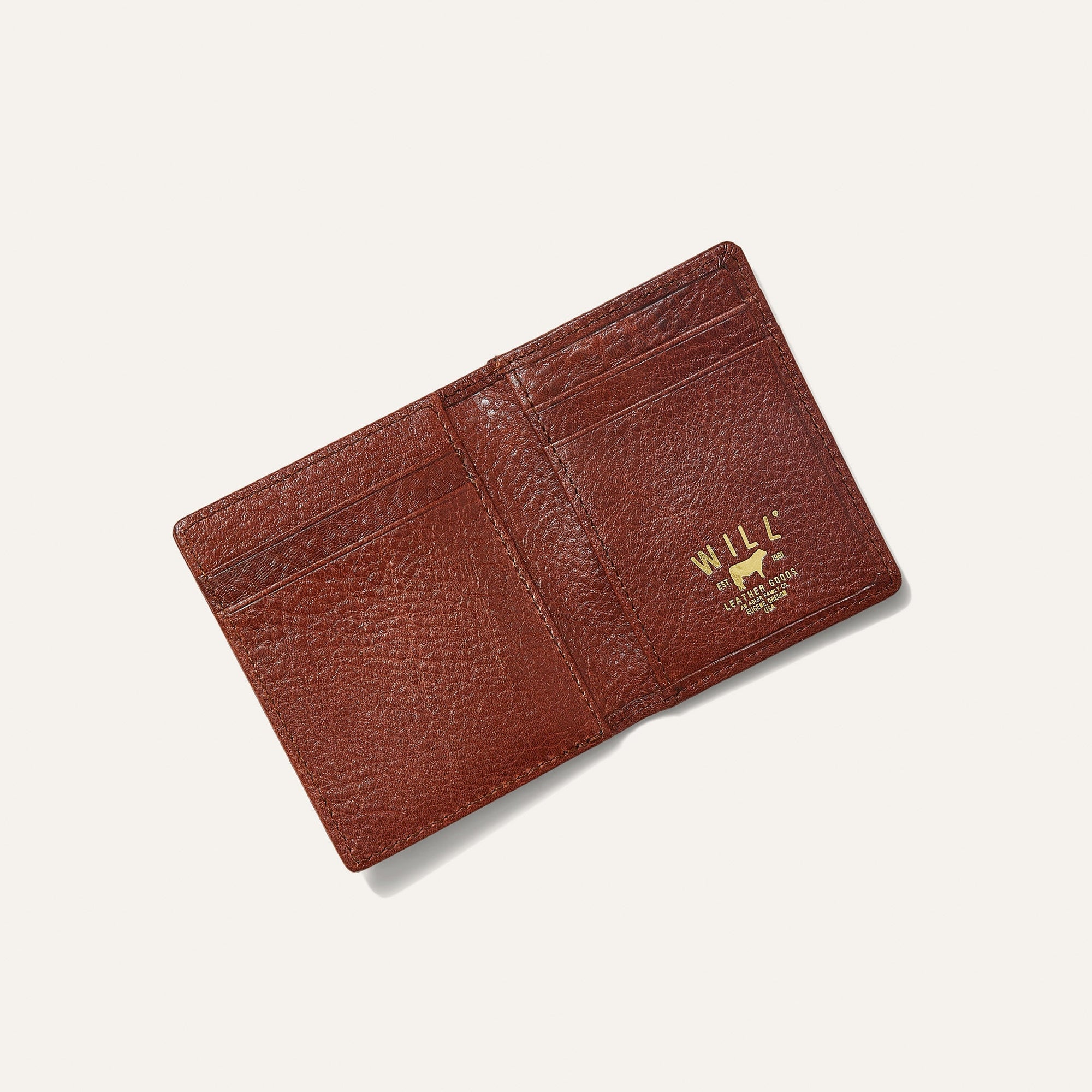 Classic Leather Money Clip Wallet in Cognac by Will Leather Goods