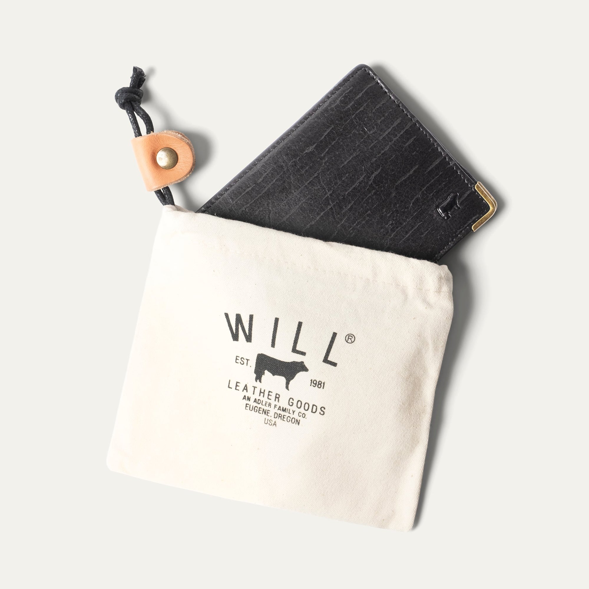 William Italian Leather Billfold Wallet in Black by Will Leather Goods