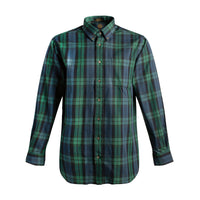 Black Watch Tartan Cotton and Wool Blend Button-Down Shirt by Viyella