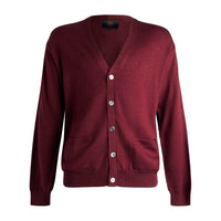 Extra Fine 'Zegna Baruffa' Merino Wool Button Front Cardigan Sweater in Port by Viyella