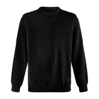 Extra Fine 'Zegna Baruffa' Merino Wool Crew Neck Sweater in Black by Viyella