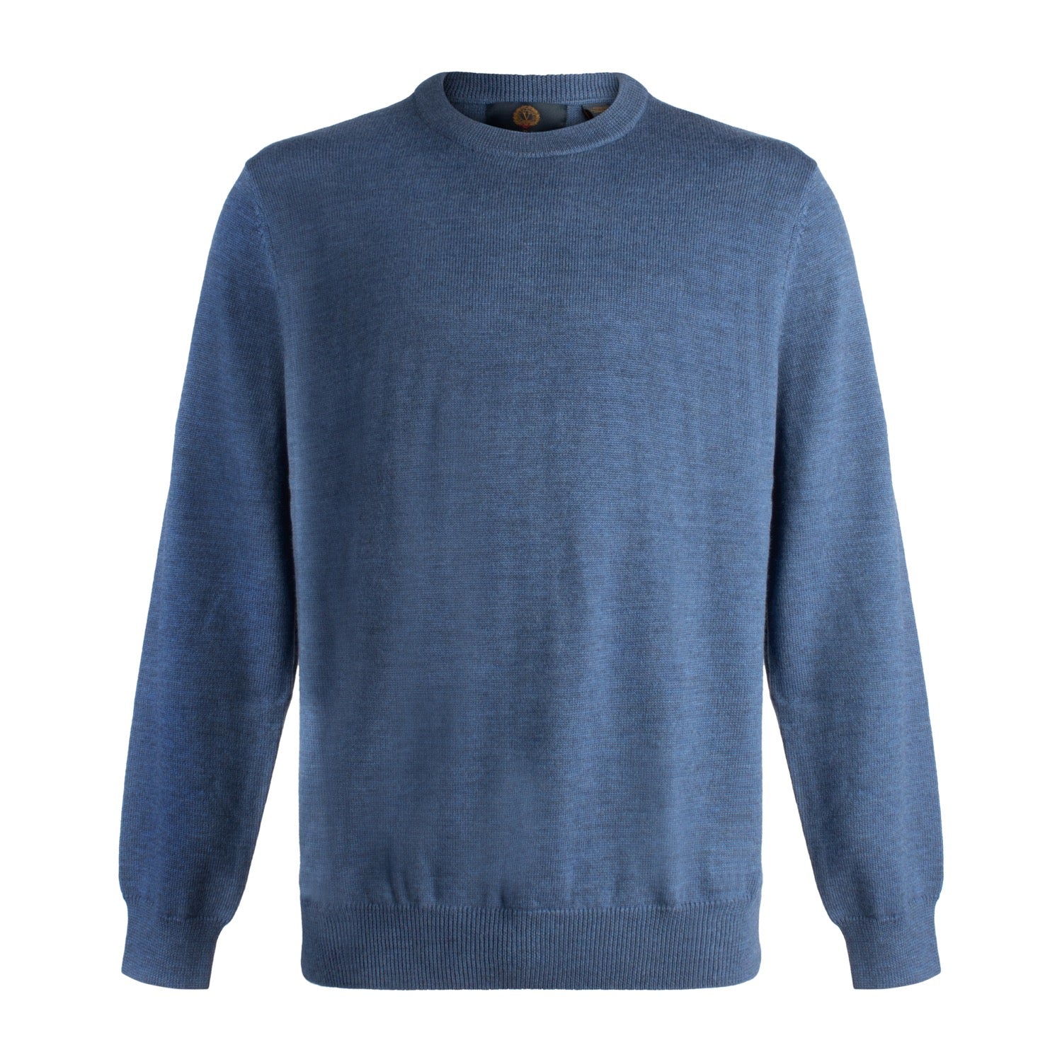 Extra Fine 'Zegna Baruffa' Merino Wool Crew Neck Sweater in Indigo by Viyella