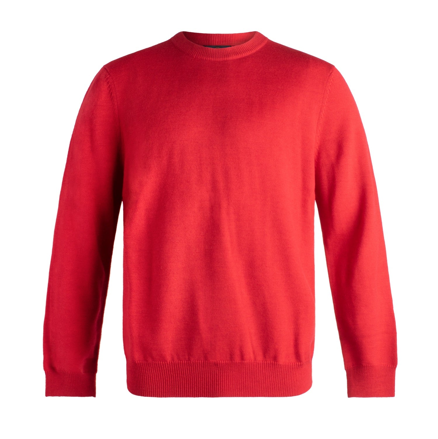 Extra Fine 'Zegna Baruffa' Merino Wool Crew Neck Sweater in Admiral Red by Viyella