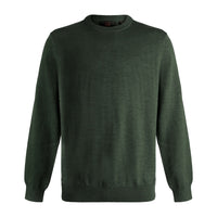 Extra Fine 'Zegna Baruffa' Merino Wool Crew Neck Sweater in Dark Green by Viyella