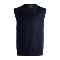 Extra Fine 'Zegna Baruffa' Merino Wool V-Neck Sleeveless Sweater Vest in Navy by Viyella