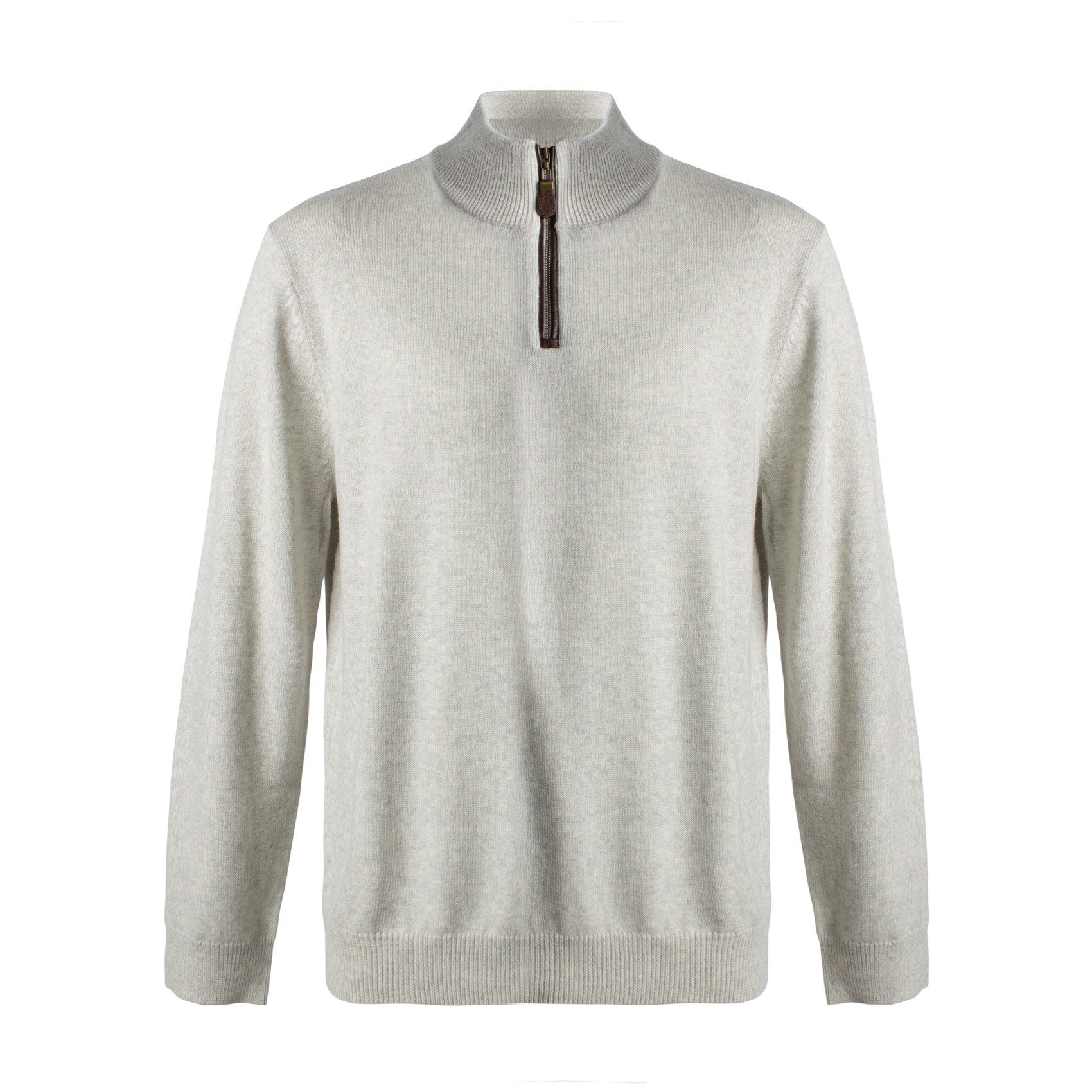 Extra Fine 'Zegna Baruffa' Merino Wool Quarter-Zip Sweater in Winter White (Size X-Large) by Viyella