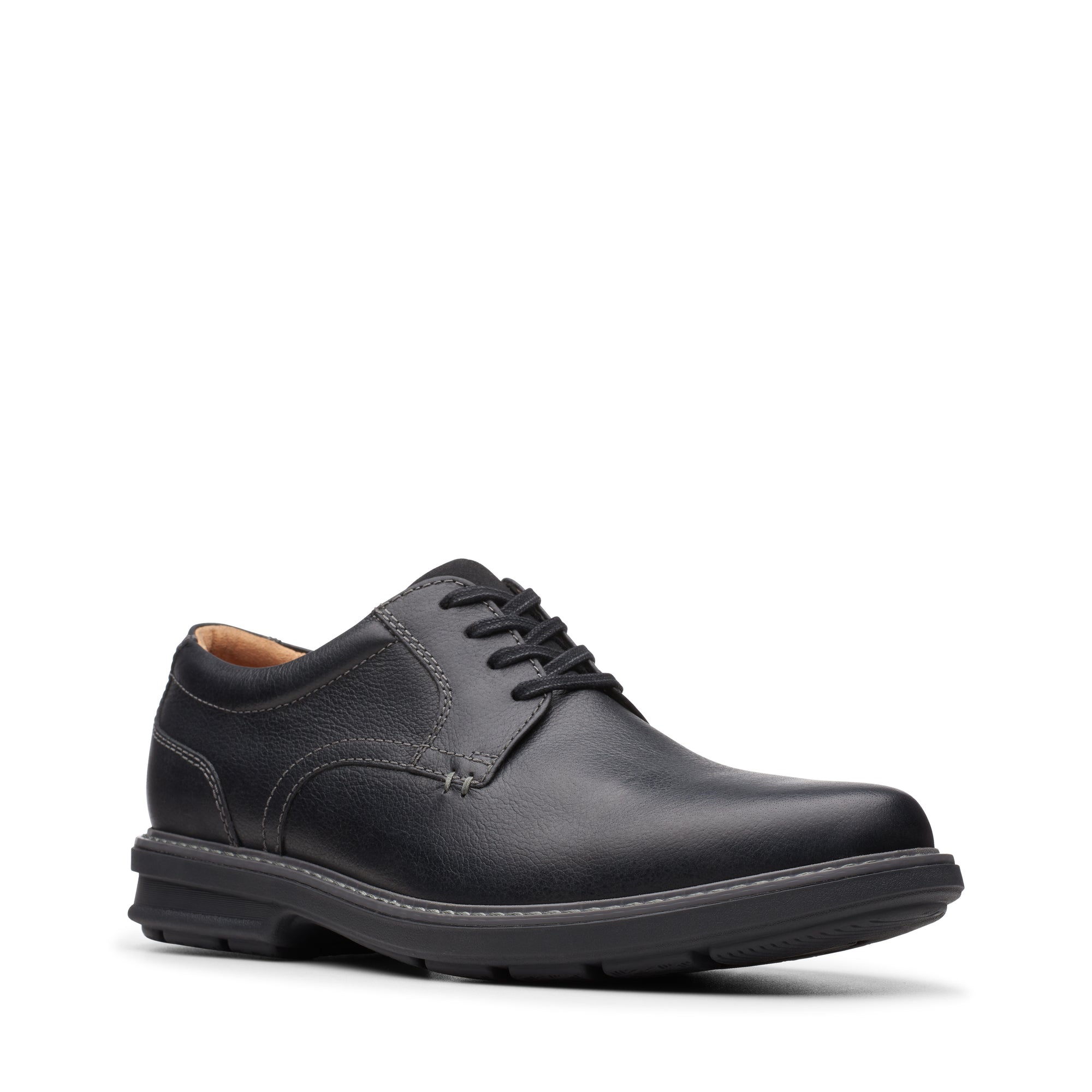Rendell Plain Oxford in Black Leather (Size 8) by Clarks