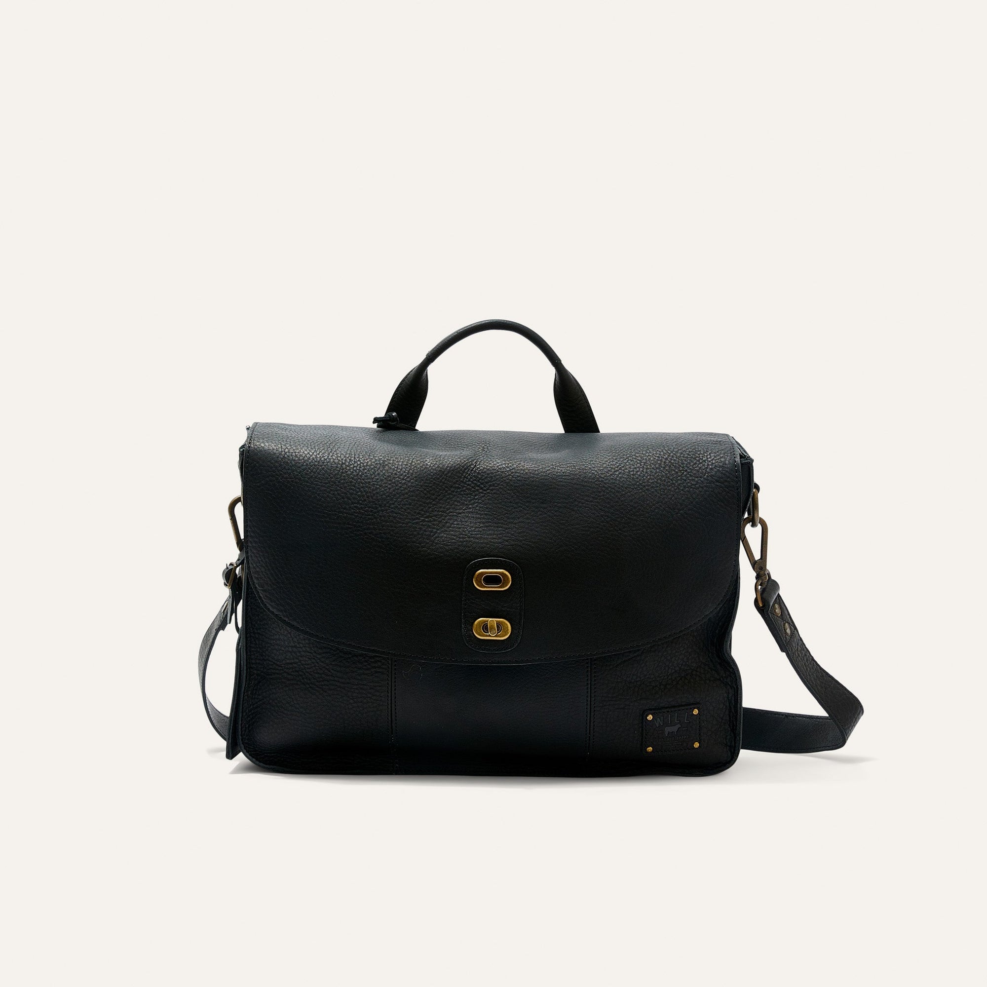 Kent Leather Messenger Bag in Black by Will Leather Goods