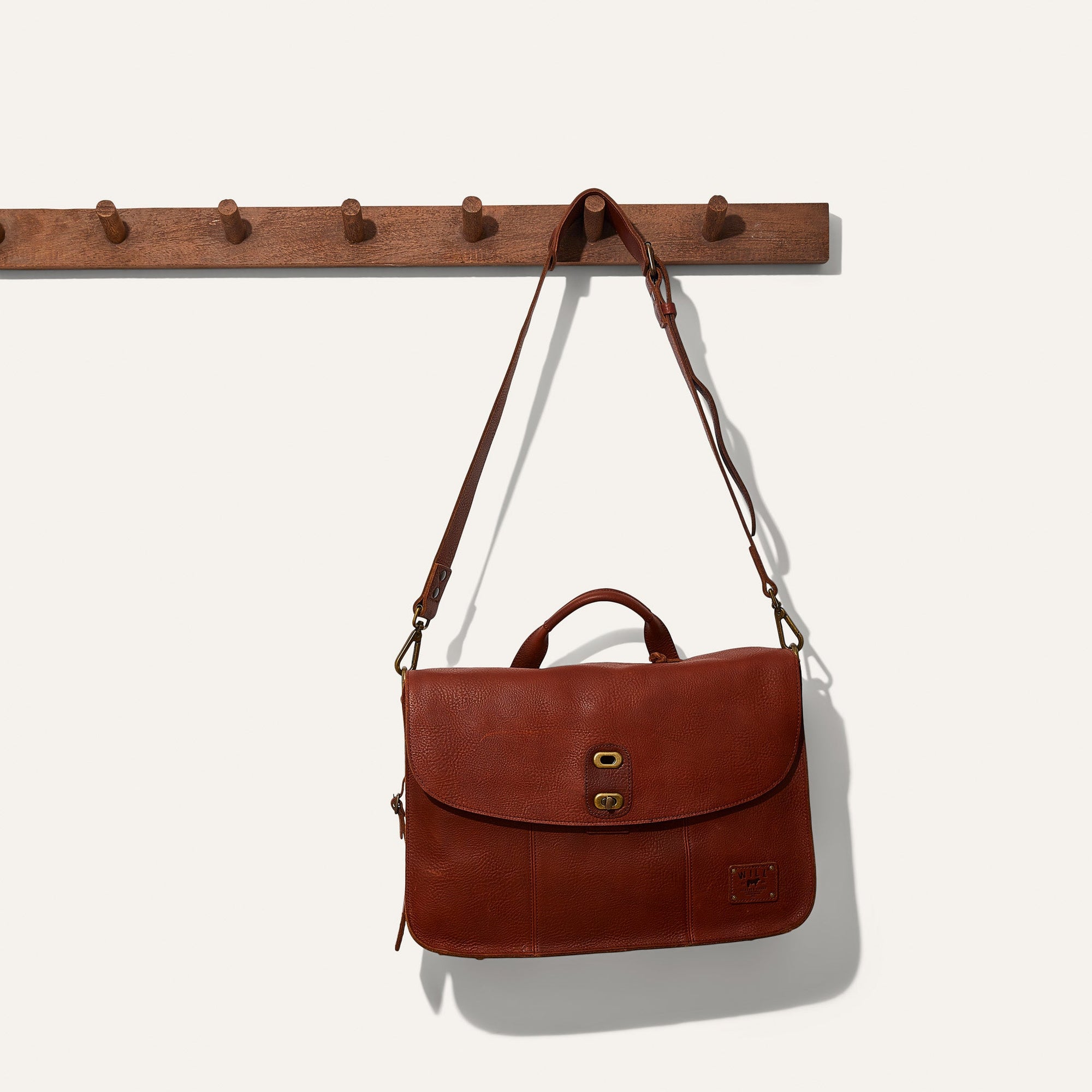 Kent Leather Messenger Bag in Cognac by Will Leather Goods