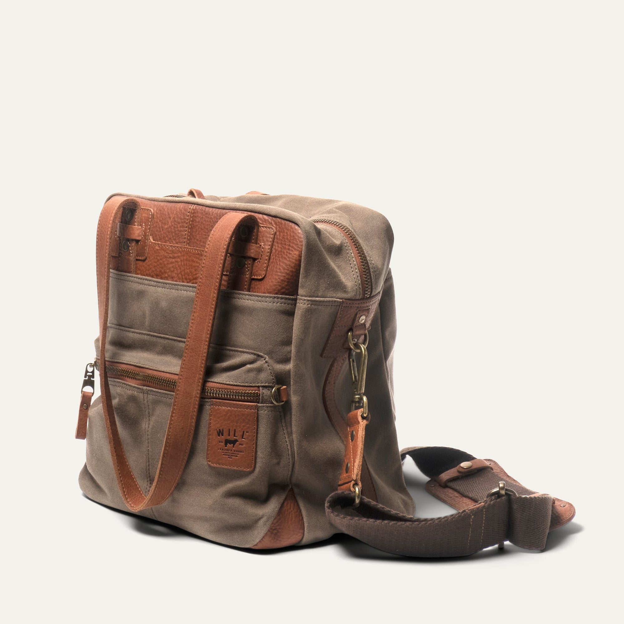 Waxed Canvas and Leather 'Adventure Collection' Onward Tote in Tobacco & Mahogany by Will Leather Goods