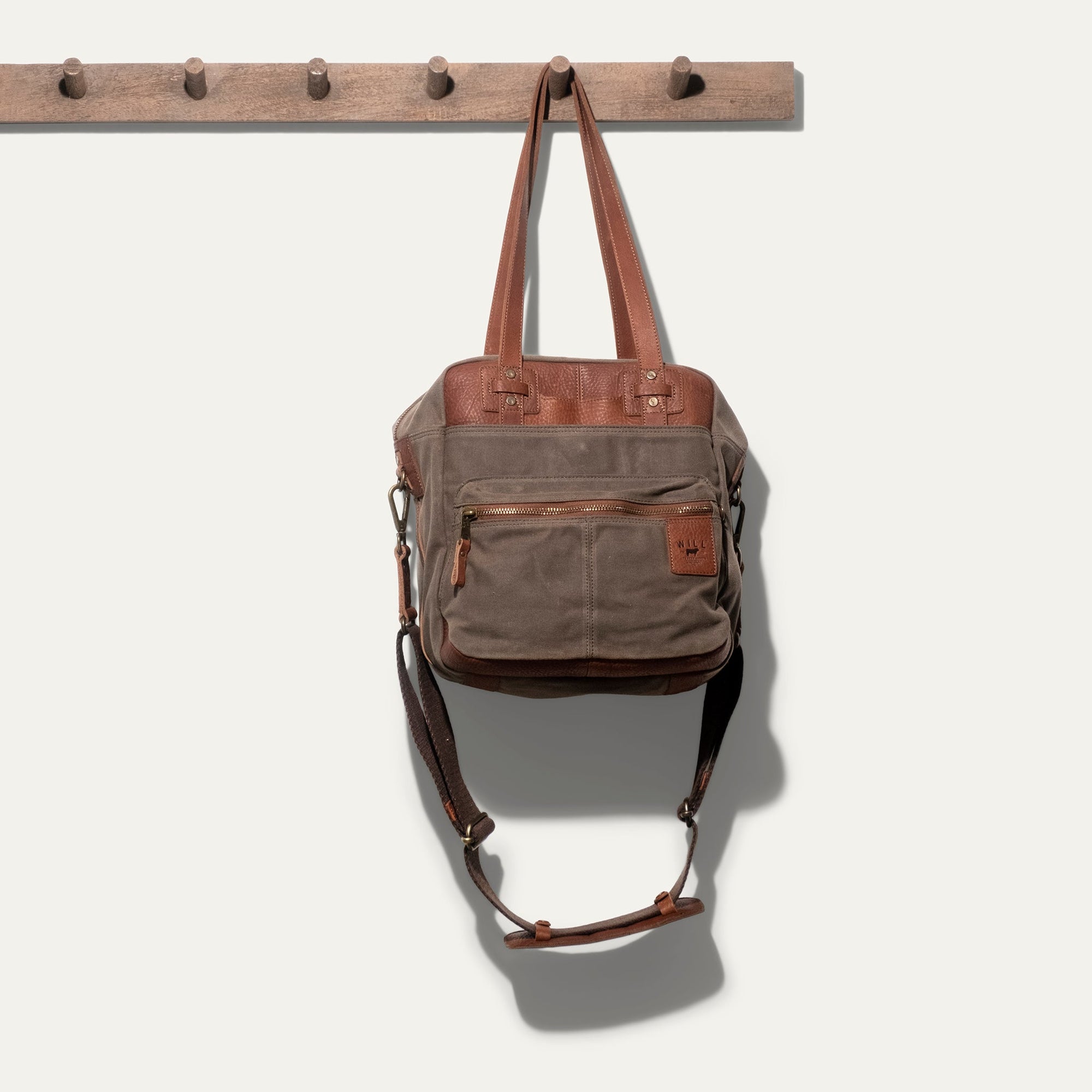 Waxed Canvas and Leather 'Adventure Collection' Onward Tote in Tobacco & Mahogany by Will Leather Goods
