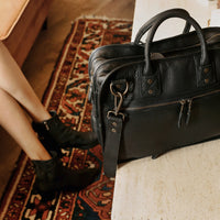 Hank Leather Satchel in Black by Will Leather Goods