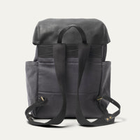 Waxed Canvas and Leather 'Adventure Collection' Explorer Backpack in Black/Charcoal by Will Leather Goods